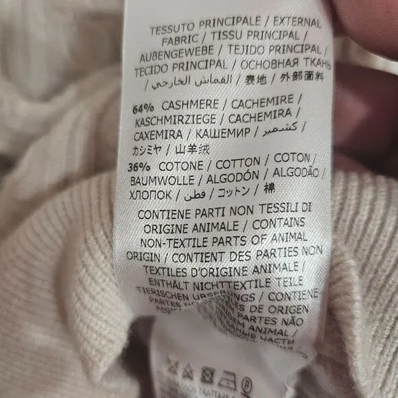 Salvatore Ferragamo Cashmere Cotton XO Cable Knit Stitch Cardigan Mens M Ivory - Picture 11 of 14